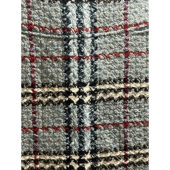 Burberry London Designer Blue Red Plaid Print Check Wool Mini Skirt Sz 4 Sm - Picture 6 of 15